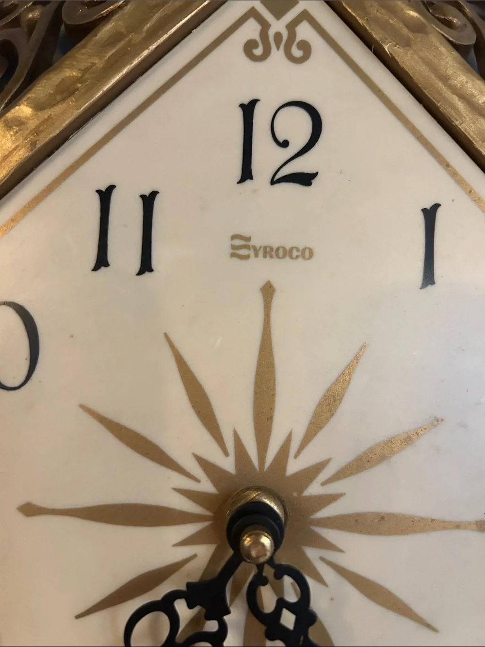 1960 Syroco Gold Ornate Wall Clock - Decorative Home Wall Decor